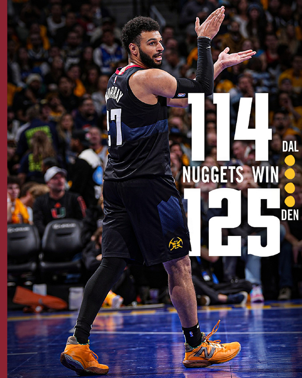 11月04日NBA赛事综述：掘金送独行侠赛季首败 勇士险胜雷霆