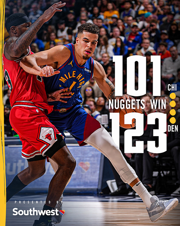 NBA战报:约老师28+16+9 掘金123-101擒公牛 穆雷伤退 NBA战报:约老师28+16+9 掘金123-101擒公牛 穆雷伤退