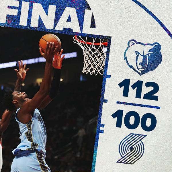 NBA战报:贝恩30分 灰熊112-100开拓者终结六连败赛季首胜 格兰特27分