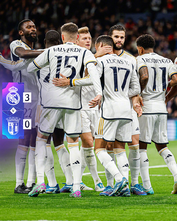 欧冠战报:皇马3-0布拉加 巴西双星传射迪亚斯破门 欧冠战报:皇马3-0布拉加 巴西双星传射迪亚斯破门