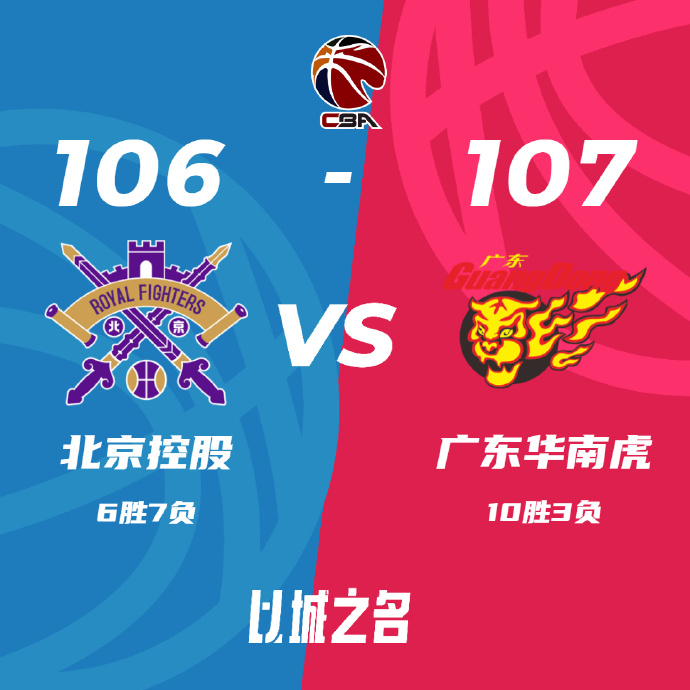 CBA战报:沃特斯绝杀 广东107-106胜北控获6连胜 周琦27+21