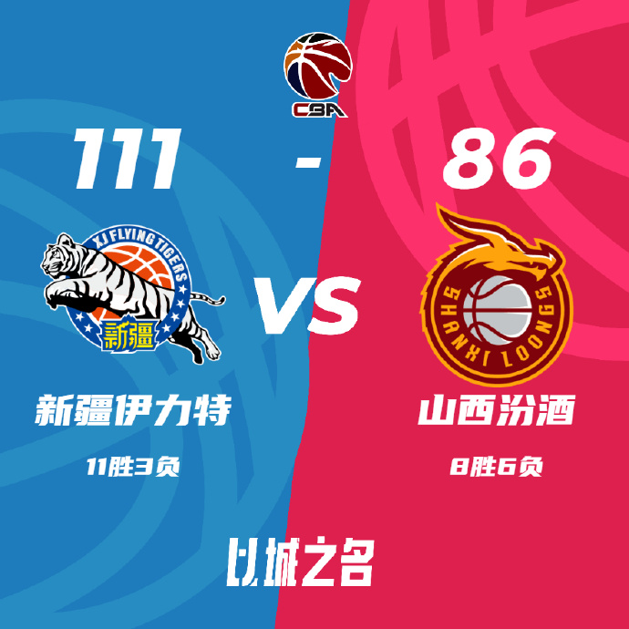 CBA战报:阿不都17+10全队七人上双 新疆111-86轻取山西获三连胜