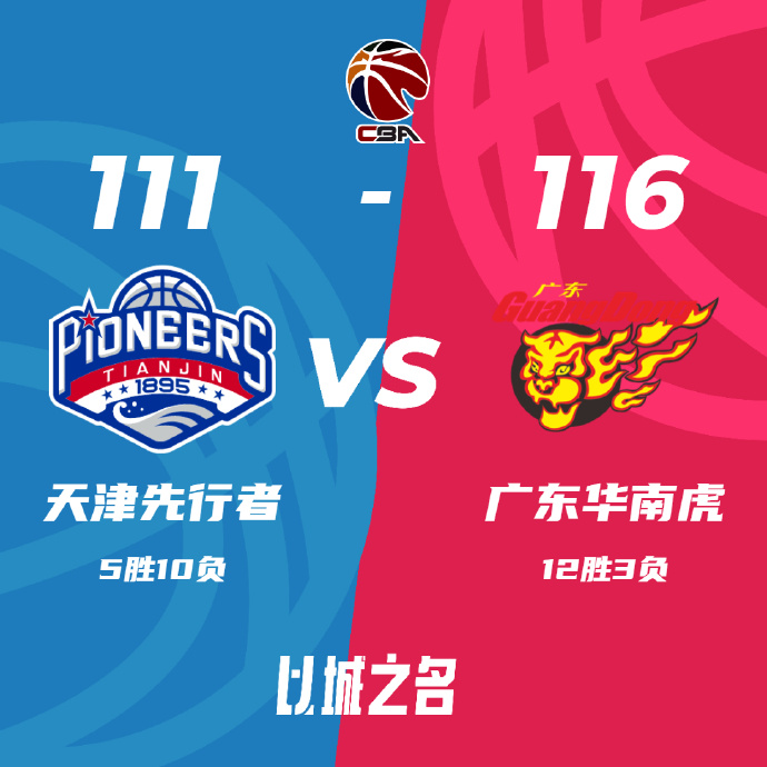 CBA战报:詹姆斯51分难救主  广东116-111胜天津迎8连胜 周琦25+13