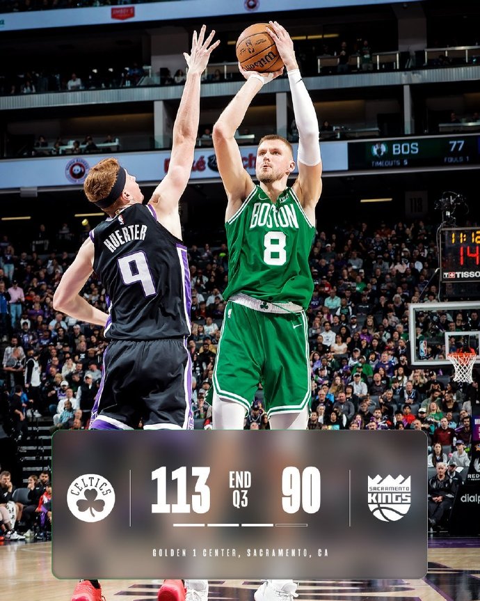 NBA战报:布朗28分塔图姆缺战 国王119-144不敌凯尔特人 克斯空砍29分