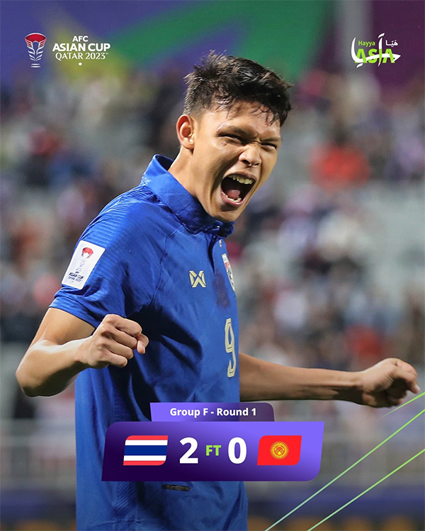 泰国2-0吉尔吉斯斯坦先赛暂登F组榜首 素巴猜梅开二度 泰国2-0吉尔吉斯斯坦先赛暂登F组榜首 素巴猜梅开二度