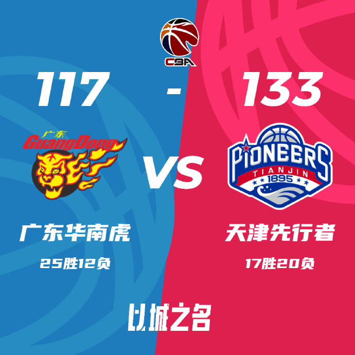 CBA录像回顾战况:天津133-117再胜广东 詹姆斯63+21完爆周琦