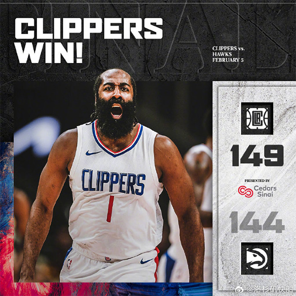 NBA今日综述：快船力克老鹰迎4连胜 勇士力克篮网